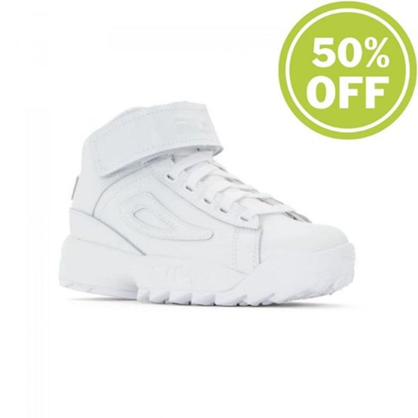 Disruptor Fila Mulher Branco - Fila D/2 Mid Velcro Mid-Cut Portugal Lojas,VXCH-20674